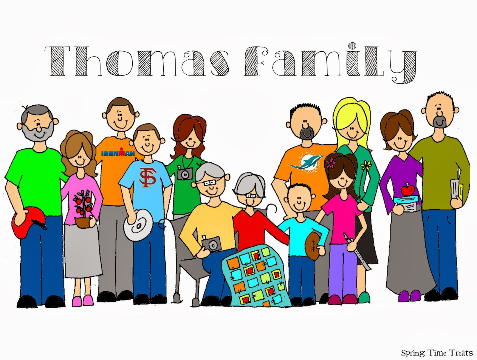 Family 5 people Art